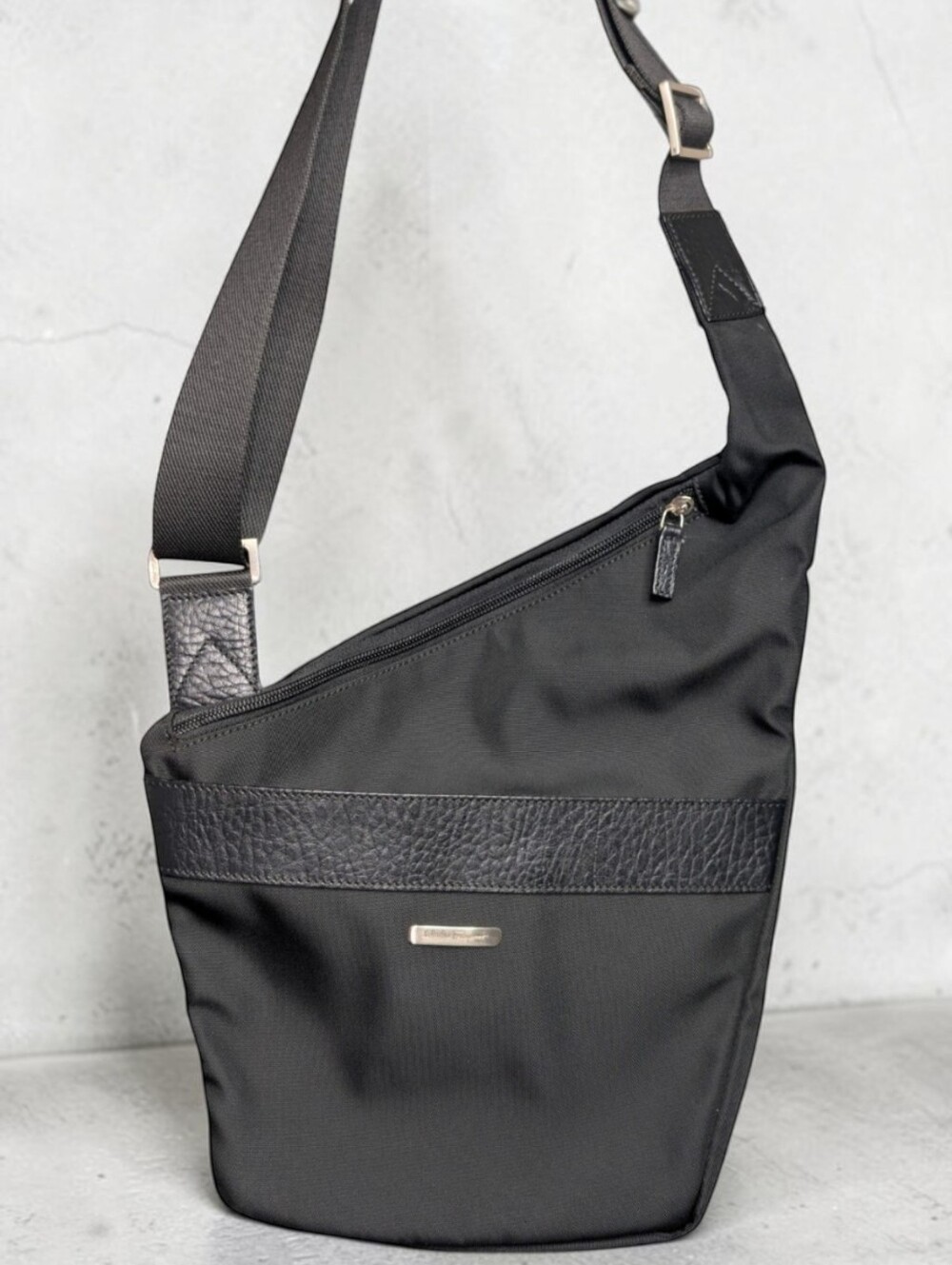 Salvatore Ferragamo Black Nylon Men's Crossbody Bag